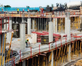 View of building new concrete houses